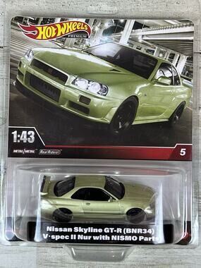 Hot Wheels Premium 1:43 Nissan Skyline GT-R BNR34 V-Spec II Nür NISMO Parts